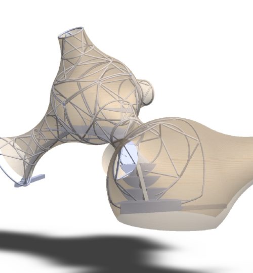 Expanded Entry Module showing stairs and structure detailsvia transparent skin